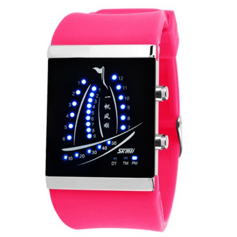 SimpleHome Skmei 1001 Couple Korean creative fashion led jelly electronic watches Pink - Intl