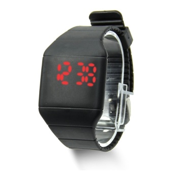 Women Men Touch Digital Led Silicone Sport Wrist Watch Ultra-thin Watch - intl