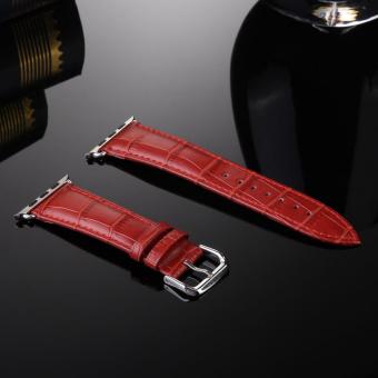 GAKTAI Unisex Genuine Leather Buckle Wrist Watch Strap Band Belt for iWatch Apple Watch 38MM - intl