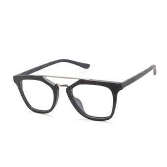 CHASING Unisex eyewear Hand-made acetate frame nerd retro glasses CS1191(black)