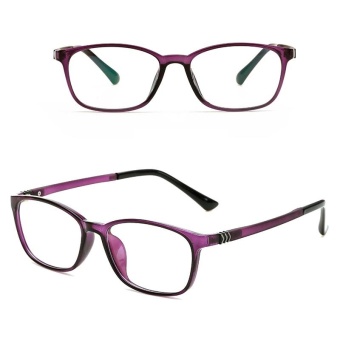 JINQIANGUI Fashion Glsses Frame Rectangle Glasses Purple Frame Glasses Plastic Frames Plain for Myopia Men Eyeglasses Optical Frame Glasses - intl