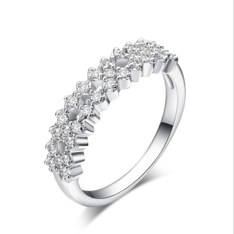 Perak Cincin Kawin Cincin Wanita Cincin Perhiasan Klasik AAA Zirkon Perempuan Cincin Pertunangan