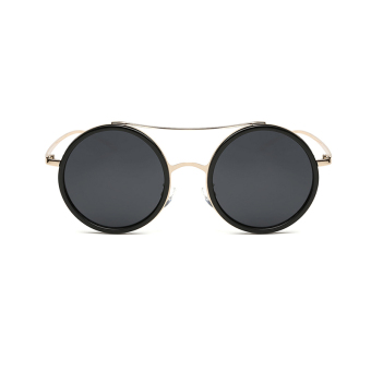 Mbulon Men Sunglasses Polarized Mirror Round Sun Glasses Color Brand Design (Black) - intl