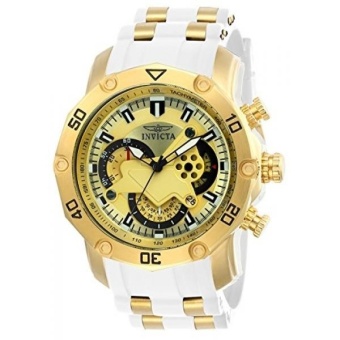 Invicta Mens Pro Diver Quartz Stainless Steel and Silicone Casual Watch, Color:White (Model: 23424) - intl  