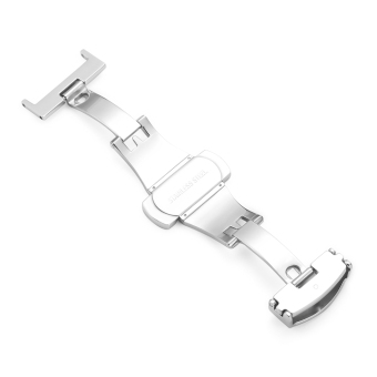 iStrap 18mm Stainless Steel Butterfly Deployant Buckle Double Push Spring Watchband Clasp Polished - Intl  