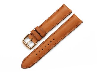 iStrap 20mm Genuine Calf Leather Watch Bands Strap Rose Gold Spring Bar Buckle Replacement Clasp Super Soft Brown 20  