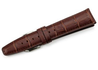 iStrap 21mm Genuine Calf Leather Embossed Alligator Grain Watch Band Padded Style fit IWC Portuguese Men - Brown - Intl  