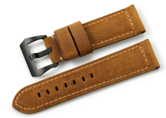 iStrap 24mm Calf Leather Handmade Ammo Strap PAM Asso Watch Band Black for PANERAI - Brown - Intl  