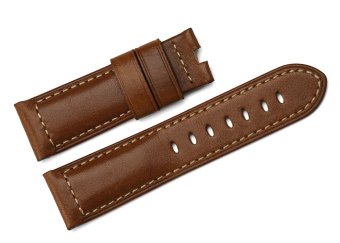iStrap 24mm Genuine Leather Panerai Style Watch Band Brown  