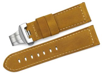 iStrap 24mm Watch Band Deployment Clasp Strap Men Yellow  