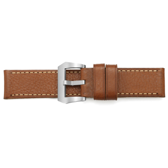 iStrap 26mm Calfskin Leather Watch Band Thick Full Grain Replacement Strap & Brushed SS Pre V Tang Buckle - Brown - Intl  
