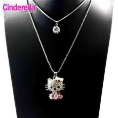 Kalung Rantai Liontin Hello Kitty / Kalung Rantai Double Layer Silver