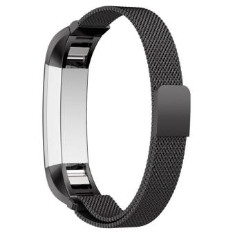 KOBWA Flexible Stainless Steel Mesh with Adjustable Milanese Loop Safe Fashion Wrist Band (Black) - intl  