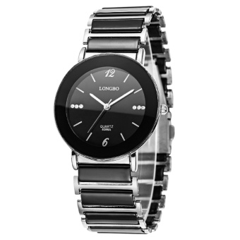 LONGBO Waterproof Luxury Square Business Ceramic Wristwatch Watches Casual Couple Quartz Watch 8396A - intl  