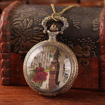 louiwill Fashion style carved flower pattern women watch pendant China round necklace timepieces quartz alloy wholesale free shipping  