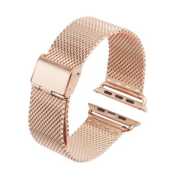 Luxury 42mm Milanese Loop Stainless Band Wrist Watch strap for apple watch (Gold)  