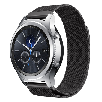 Luxury Milanese Stainless Steel Magnetic Watch Band for Samsung Gear S3 Frontier / S3 Classic - Black - intl  
