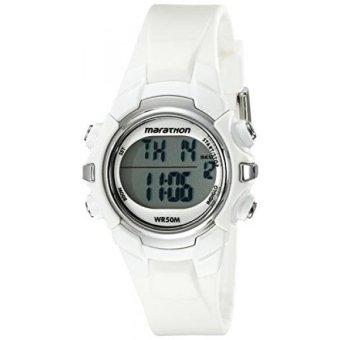 Marathon by Timex Unisex T5K806 Digital Mid-Size White Resin Strap Watch - intl  