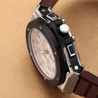 MEGIR Brand Mens Army Calendar Rubber Men Male Clock Sport Luxury Watch 3002MG(Gold) intl  
