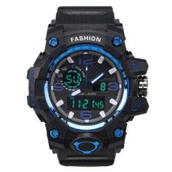 Mens Date Digital LED Alarm Army Sport Wrist Watch Rubber Band 3ATM Gift - intl  