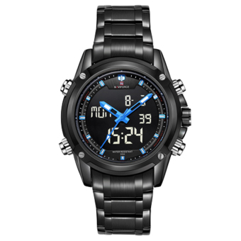 Men's Luxury Brand Watches Digital Army Sports Military Multi-function Clock Male Waterproof Full Steel (BLUE) - intl  
