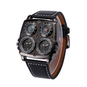 Men's OULM Luxury 1140 Brand Watches Analog Display Compass Thermometer & Decoration Watch(black)  