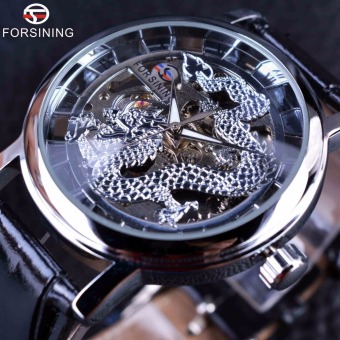 Mens Watches Top Brand Luxury Dragon Carving Series Skeleton Designer Transparent Back Case Male Mechanical Watch  