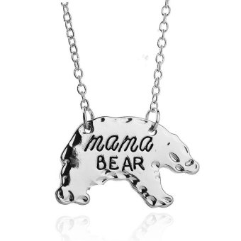 Mother's Day Lady Fashion Mama Bear Pendant Alloy Necklace Jewelry For Mom - intl  