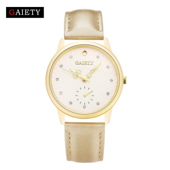 MSL GAIETY G026 Women Fashion Leather Band Analog Quartz Round Wrist Watch Watches Gold - intl  