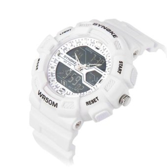 Multi Function Military Digital LED Quartz Sports Watch Waterproof White - intl  