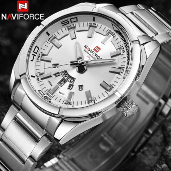 NAVIFORCE Brand Men Watches Luxury sport Quartz 30M waterproof watches men's stainless steel band auto date wristwatches relojes - intl  