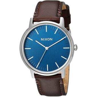 Nixon Watch Porter Brown Stainless-Steel Case Leather Strap Mens NWT + Warranty A1058879  