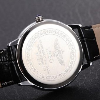 nonvoful NEW Men IBSO Good Quality Genuine leather Waterproof Arabic numerals Wrist Watch 3828 (Black) - intl  