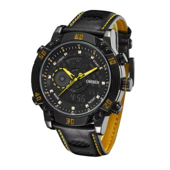 OHSEN Waterproof Dual Time Multi-Function Sports Watche Quartz Wristwatch - intl  