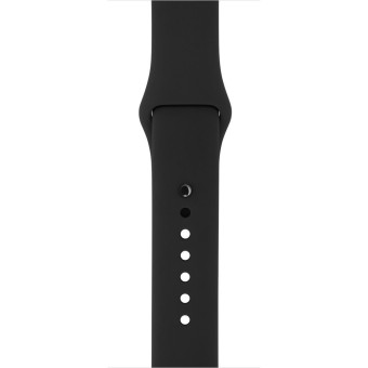 Olahraga gelang silikon untuk tali pengikat band Apple Watch iWatch 38 mm (Hitam)  