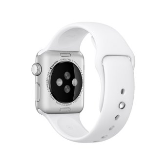 Original Quality Apple Watch 38mm Sport Band Silicone watchband for Apple Watch Silicone band with adapter (38mm Black)  