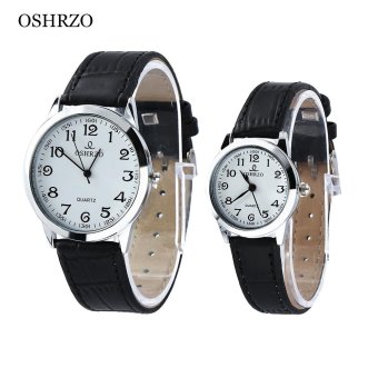 OSHRZO os8039p1 Couple Quartz Leather Band Watch - intl  