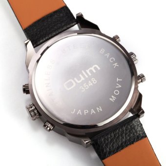 OULM Men's Fashion Watch Leather Sport Analog Quartz Mens Wrist Watch (Coffee) - Intl  