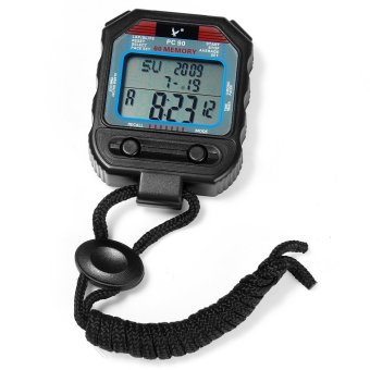 PC90 Handheld Electronic Stop Watch Digital Timer Sports Counter Stopwatch with Alarm Calendar Functions (BLACK)  
