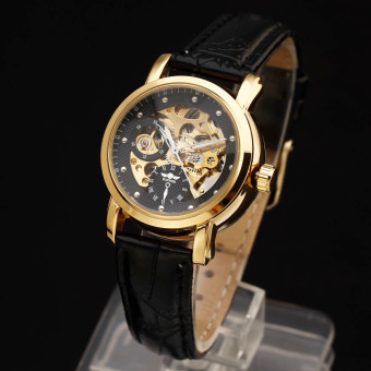 Pemenang 8283 kasus Stainless Steel kerangka wanita kulit sintetis selfwind mekanis otomatis bisnis jam tangan klasik elegan - International  