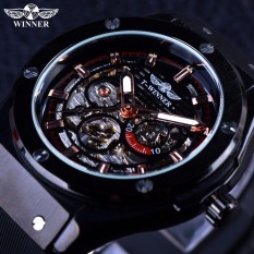 Pemenang Olahraga Kasus Stainless Steel Desain Karet Silikon Untuk Pria Jam Tangan Otomatis .