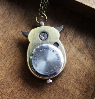 perfect Hot Sale Wholesale Owl Watch Pendant Vine Cute Women's Dress Pocket Necklace - intl  