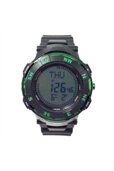 POPART POP-831 Waterproof Men's Compass Digital Display Sports Wrist Watch with Rubber Band, EL Backlight, Stopwatch Black,Green  