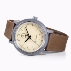 Q&Q Smile Solar NEW Edition - Jam Tangan Pria Dan Wanita - Cokelat Abu - Strap Karet - RP12J003Y