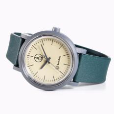 Q&Q Smile Solar NEW Edition - Jam Tangan Pria Dan Wanita - Hijau Tua Abu - Strap Karet - RP12J008Y