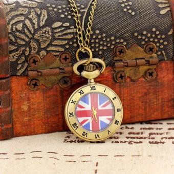 quzhuo Wholesale Dropship Small Necklace Women Mini Gifts Pendant Vintage Pocket Watch Bronze Student Dress Watch (as pic) - intl  