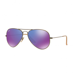 Ray-Ban Sunglasses Aviator Large Metal RB3025 - Brushed Bronze Demi Shiny (167/1M) Size 58 Grey Mirror Purple