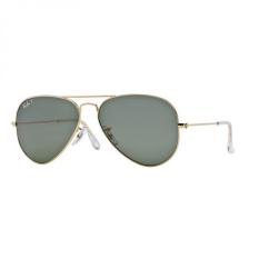 Ray-Ban Sunglasses Aviator Large Metal RB3025 - Gold (001/58) Size 55 Crystal Green Polarized