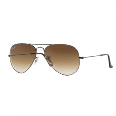 Ray-Ban Sunglasses Aviator Large Metal RB3025 - Gunmetal (004/51) Size 58 Crystal Brown Gradient