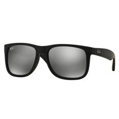 Ray-Ban Sunglasses Justin RB4165F - Rubber Black (622/6G) Size 55 Grey Mirror Silver
